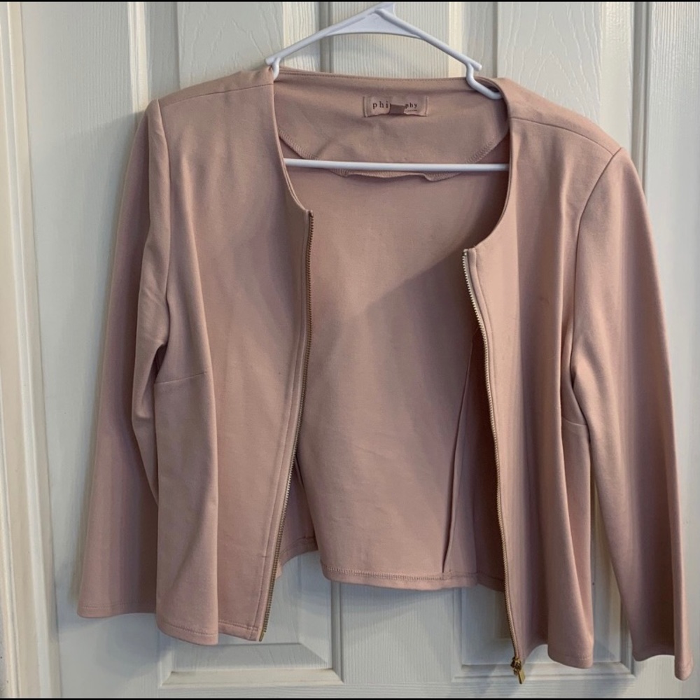 Blush cropped blazer